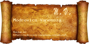 Modrovics Vanessza névjegykártya